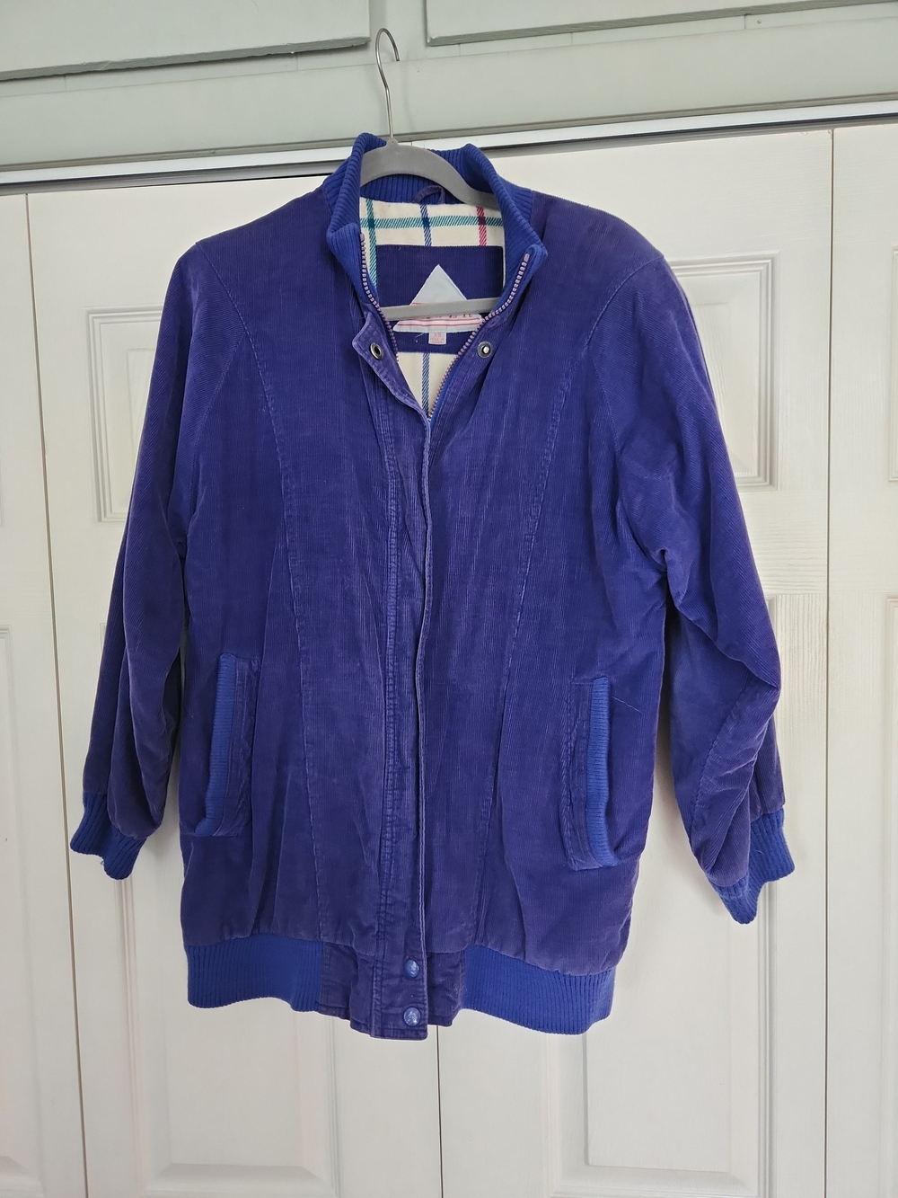 Vintage Pacer Royal Purple Corduroy Bomber Jacket - Women's